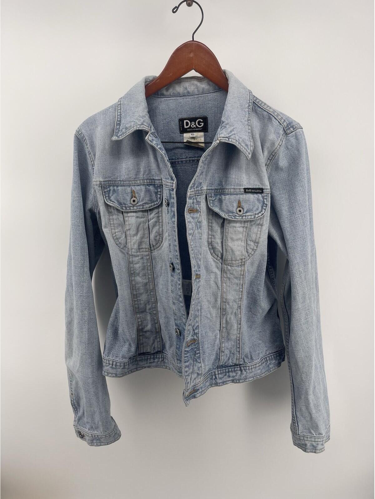 Vtg D&G Dolce & Gabbana Denim Jacket Women Xl Made In Italy Y2k Blue